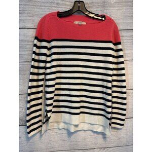 Ann Taylor Loft Salmon Striped Sweater Size S